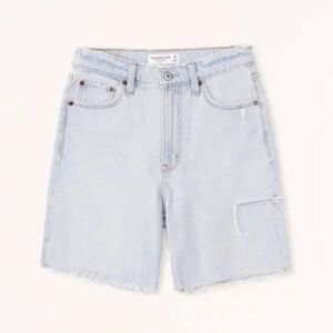 Abercrombie & Fitch High Rise 7" Dad Shorts Size 26 | Distressed Denim Cutoffs